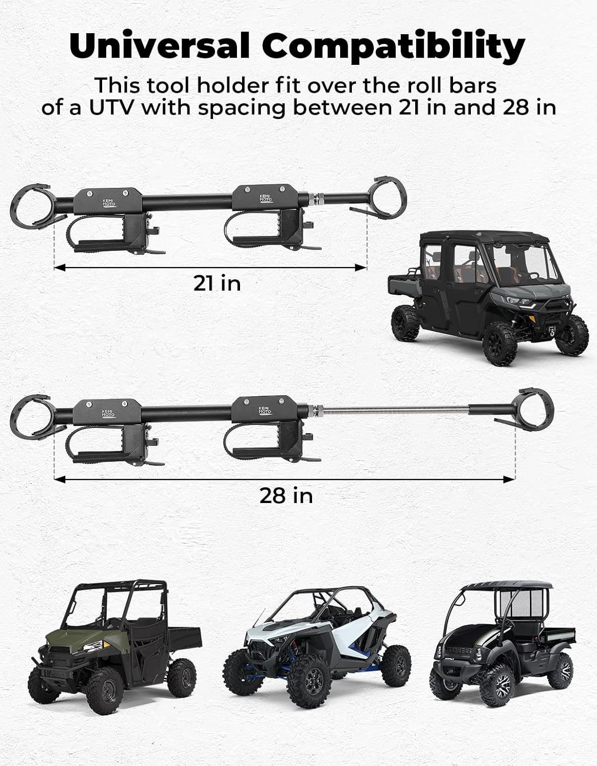 Photo of UTV Overhead Hunting Tool Holder Rack for Polaris Ranger by Kemimoto - Premium for UTVs / Side by Sides