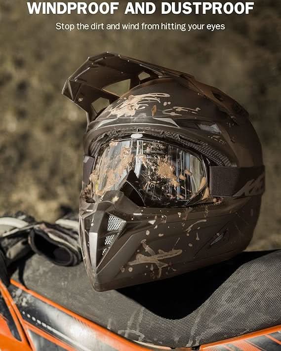 Photo of Dirt Bike Goggles Motocross Goggles ATV UTV Goggles Anti UV Riding Goggles by Kemimoto - Premium for UTVs / Side by Sides