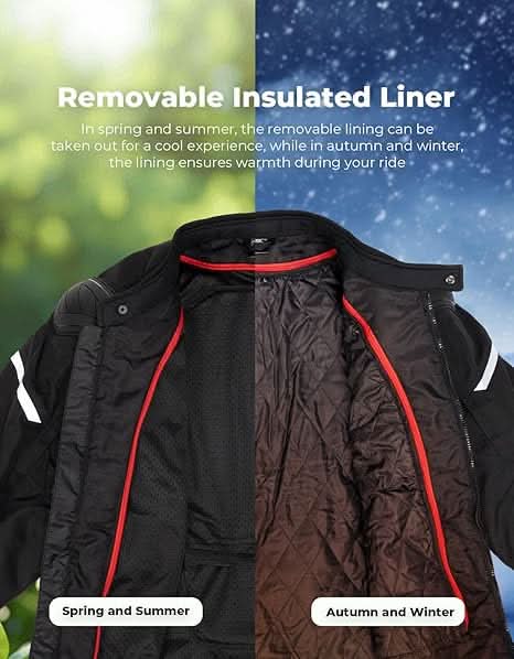 Photo of Motorcycle Jacket Men CE 2 Armored Full Protection Motorbike Riding Jacket by Kemimoto - Premium for UTVs / Side by Sides