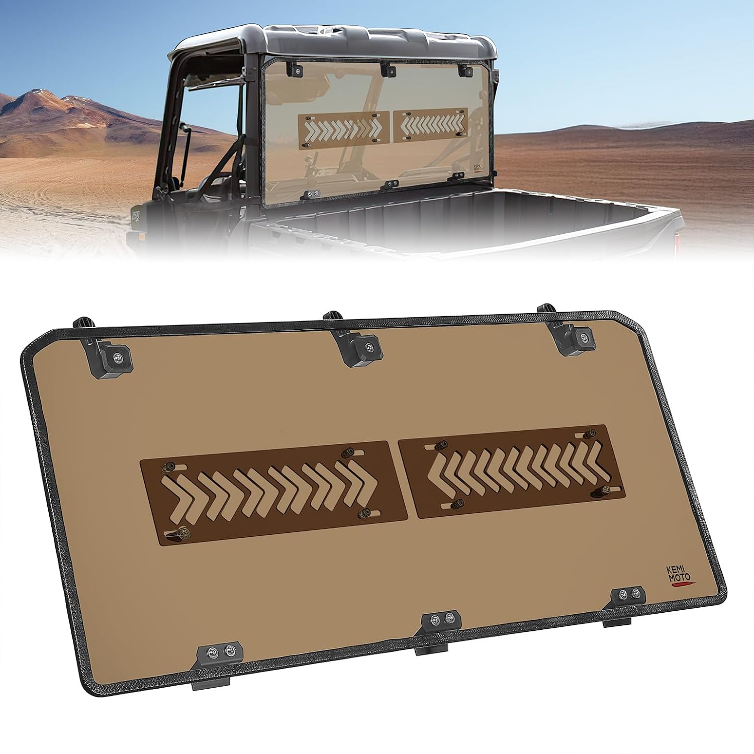 Photo of Tinted Rear Window for Polaris Ranger Midsize 500/570/SP 570/Crew/ETX/EV by Kemimoto - Premium for UTVs / Side by Sides