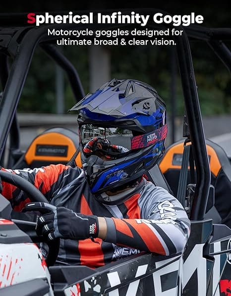 Photo of Motorcycle Goggles UV Protection Clear Vision by Kemimoto - Premium for UTVs / Side by Sides