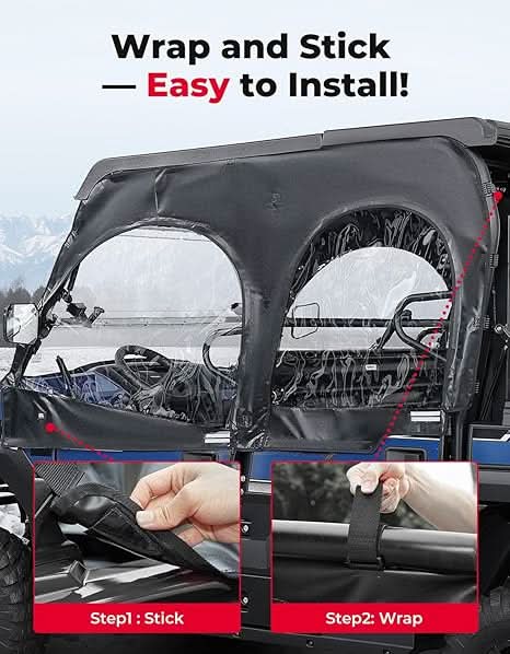 Photo of Soft Upper Doors For Kawasaki Mule Pro FXT|DXT 2015-2025 by Kemimoto - Premium for UTVs / Side by Sides