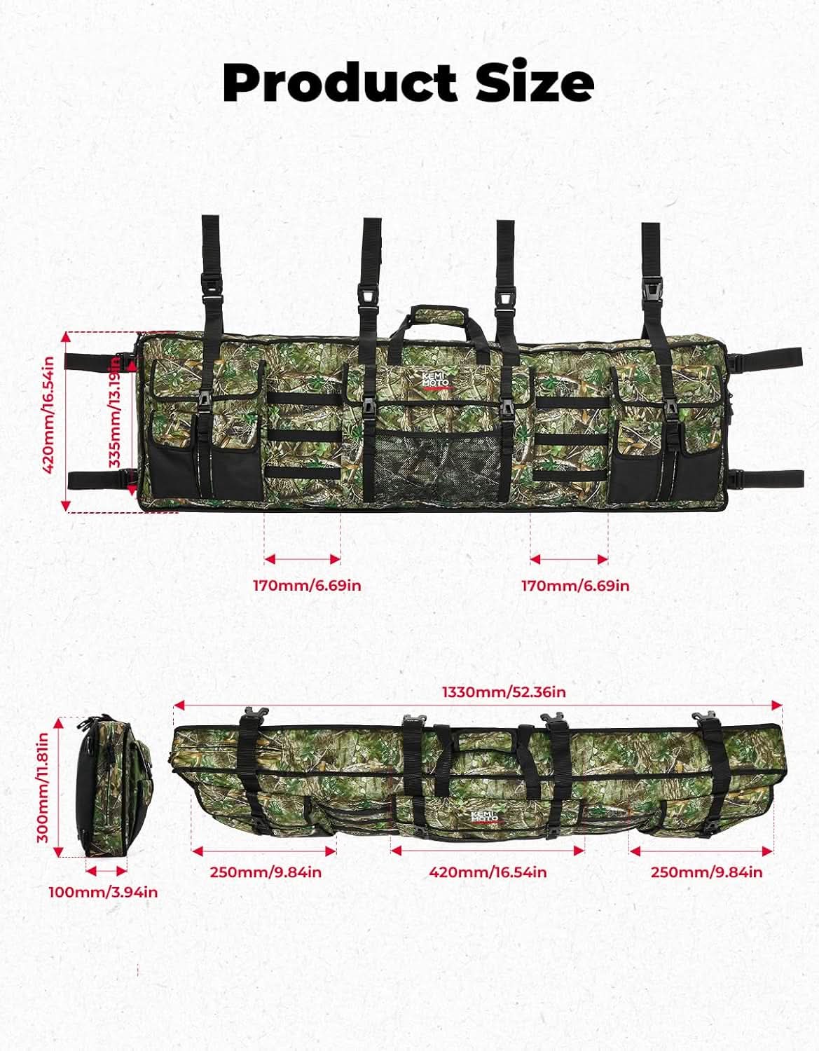 Photo of UTV Hunting Tool Bag Rack, Rear Roll Cage Carrier Case by Kemimoto - Premium for UTVs / Side by Sides