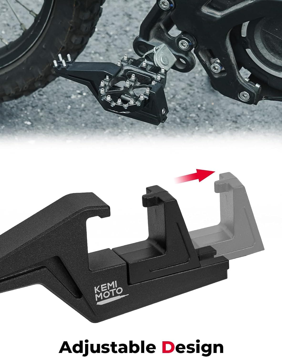 Photo of Universal Driver Footpegs Extension Bracket by Kemimoto - Premium for UTVs / Side by Sides