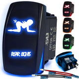 Waterproof Funny Rocker Switch - 12V ON/Off, LED Backlit with Custom Etched Design | R1 Industries