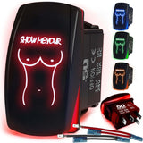 Waterproof Funny Rocker Switch - 12V ON/Off, LED Backlit with Custom Etched Design | R1 Industries