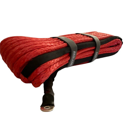 Photo of Open Box - 3/8'' x 85' Synthetic Winch Rope with Forged Winch Hook - Red by R1 Industries - Premium for UTVs / Side by Sides