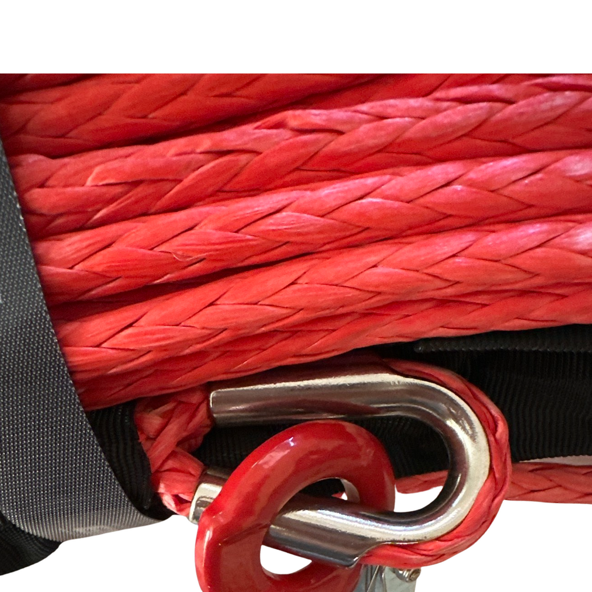 3/8'' x 85' Synthetic Winch Rope with forged winch hook.