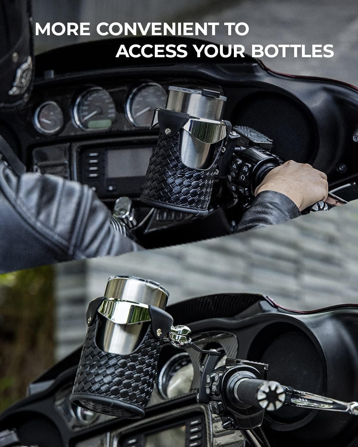 Photo of Motorcycle Cup Holder with Perch Mount by Kemimoto - Premium for UTVs / Side by Sides