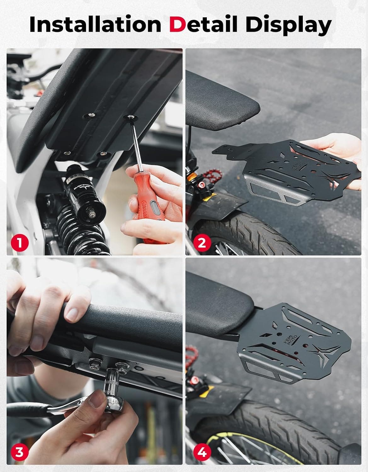 Photo of Motorcycle Rear Rack for Talaria X3 by Kemimoto - Premium for UTVs / Side by Sides