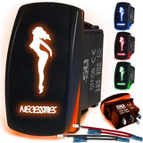 Waterproof Funny Rocker Switch - 12V ON/Off, LED Backlit with Custom Etched Design | R1 Industries
