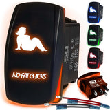 Waterproof Funny Rocker Switch - 12V ON/Off, LED Backlit with Custom Etched Design | R1 Industries