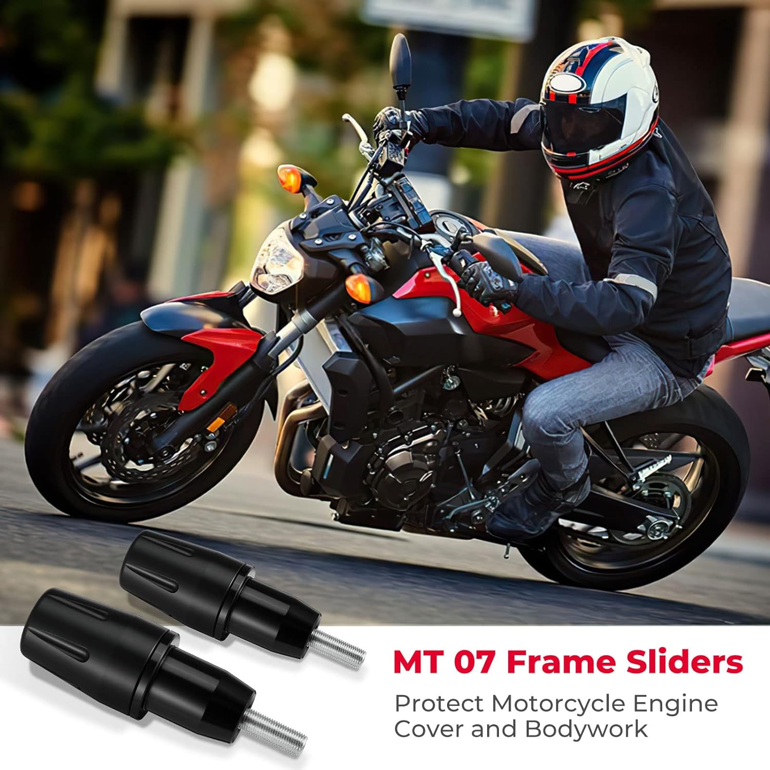Photo of Motorcycle Frame Sliders for FZ07 MT07 XSR700 FZ-07 MT-07 by Kemimoto - Premium for UTVs / Side by Sides