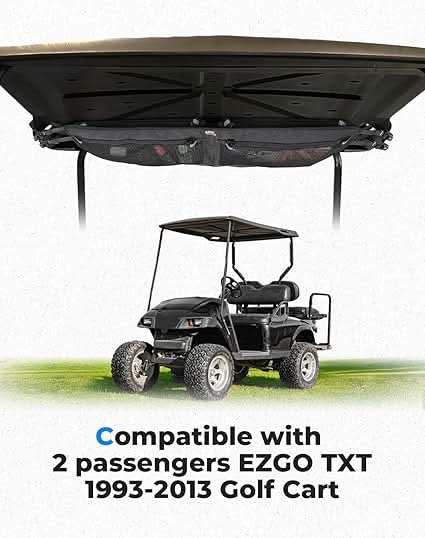 Photo of Golf Cart Overhead Storage Bag for 2-Passenger EZGO TXT 1993-2013 by Kemimoto - Premium for UTVs / Side by Sides