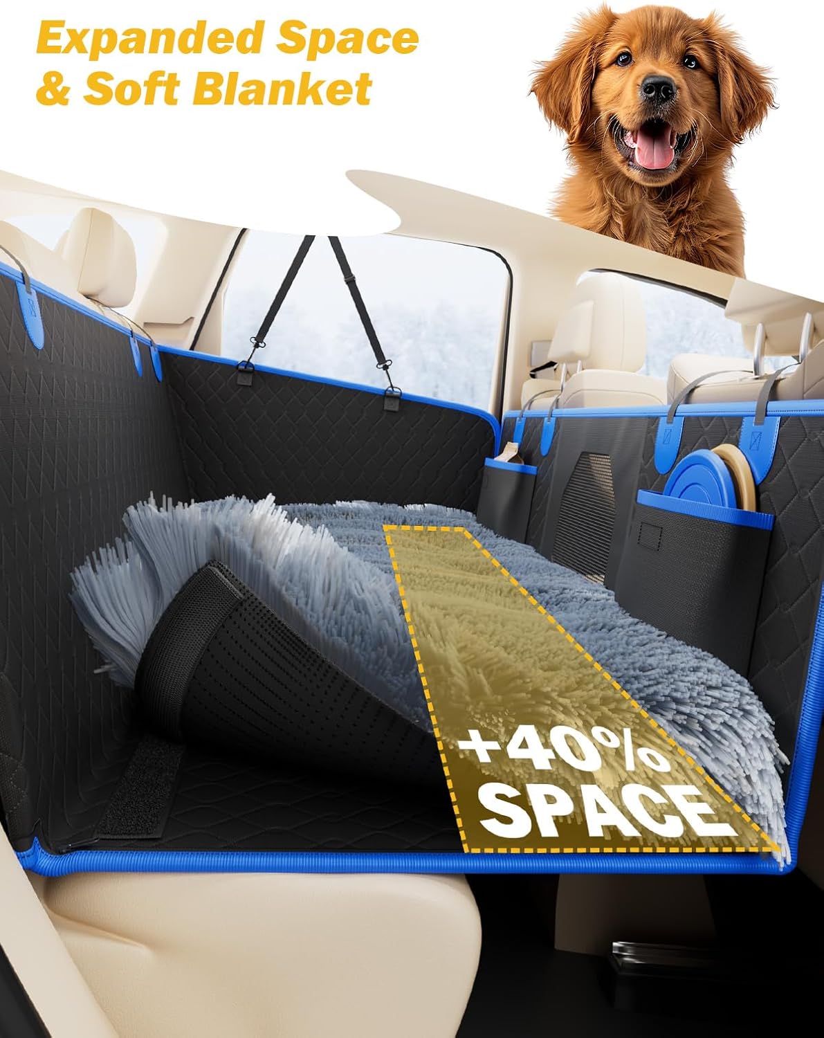 Photo of JOYTUTUS Back Seat Extender for Dogs with Dog Bed Mat by Kemimoto - Premium for UTVs / Side by Sides
