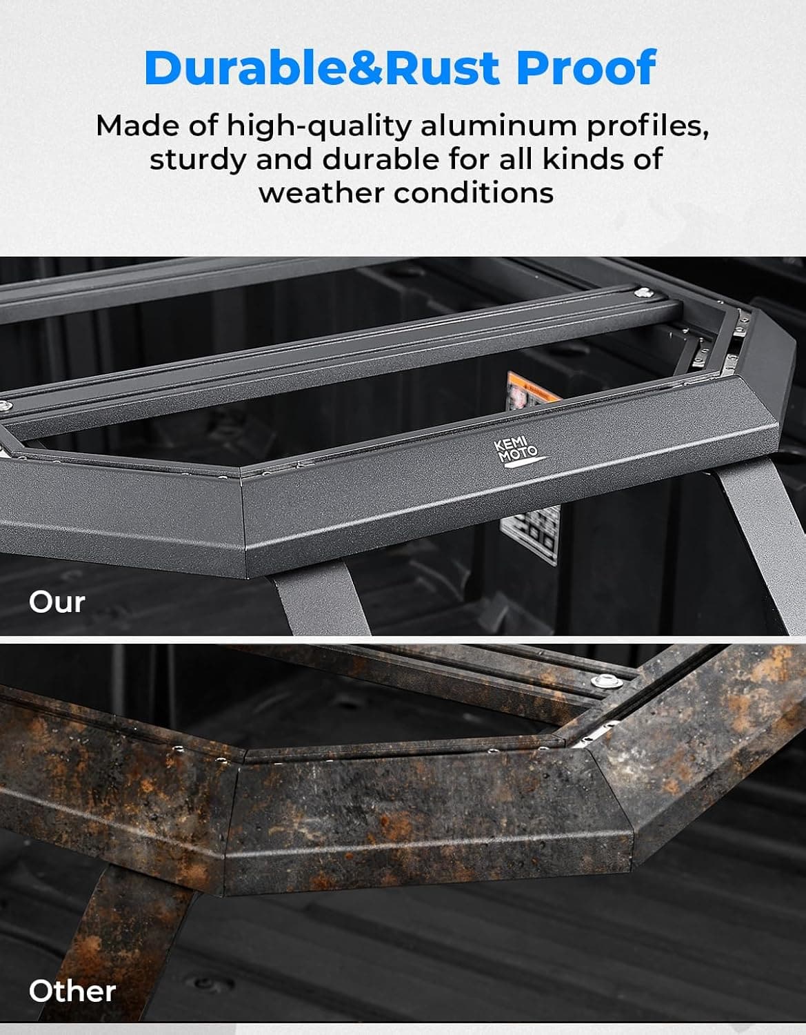 Photo of Rear Rack for Polaris Ranger 1000/ XP 1000/ Ranger Diesel by Kemimoto - Premium for UTVs / Side by Sides