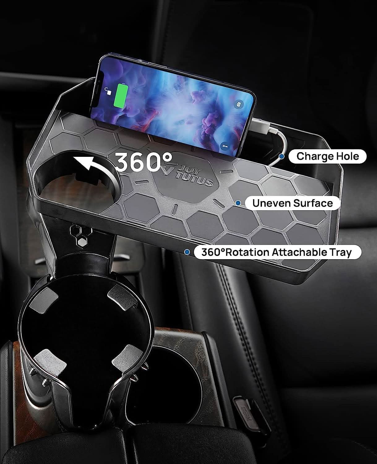 Photo of Kemimoto JOYTUTUS Cup Holder Tray, fit in 2.75-3.25 inch Car Holder by Kemimoto - Premium for UTVs / Side by Sides