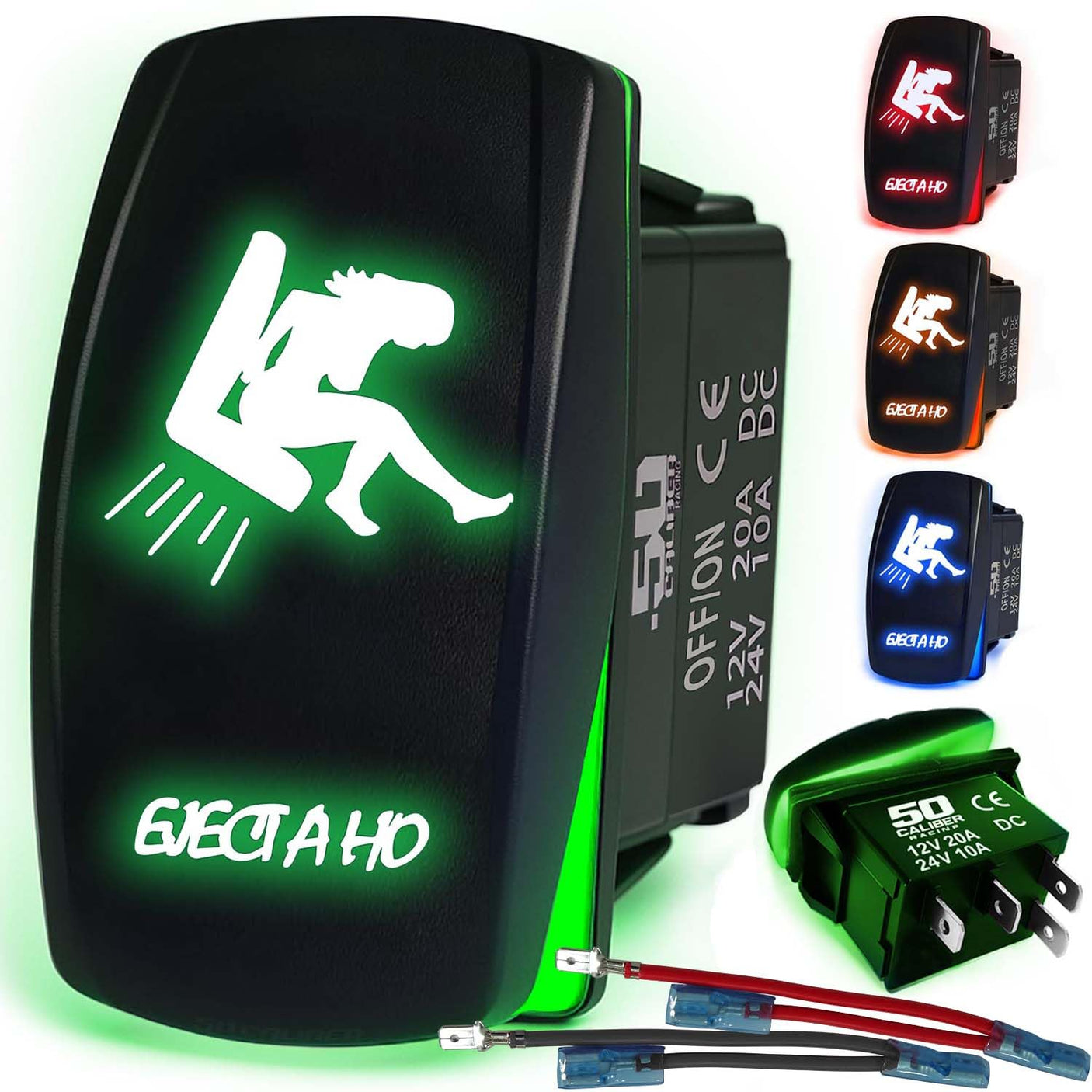 Waterproof Funny Rocker Switch - 12V ON/Off, LED Backlit with Custom Etched Design | R1 Industries