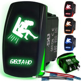 Waterproof Funny Rocker Switch - 12V ON/Off, LED Backlit with Custom Etched Design | R1 Industries