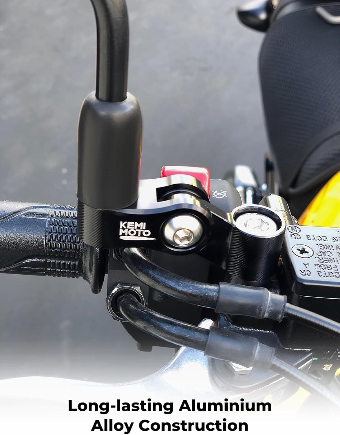 Photo of Universal Rear View Mirror Mount for Motorcycles by Kemimoto - Premium for UTVs / Side by Sides