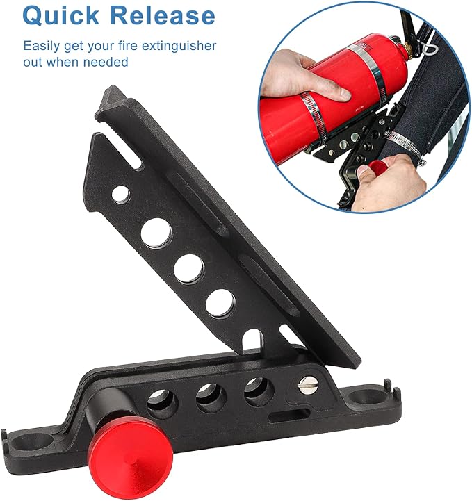Photo of Quick-Release Fire Extinguisher Mount - Universal Roll Bar & Flat Surface Mount by Savage UTV - Premium Fire Extinguishers & Mounts for UTVs / Side by Sides