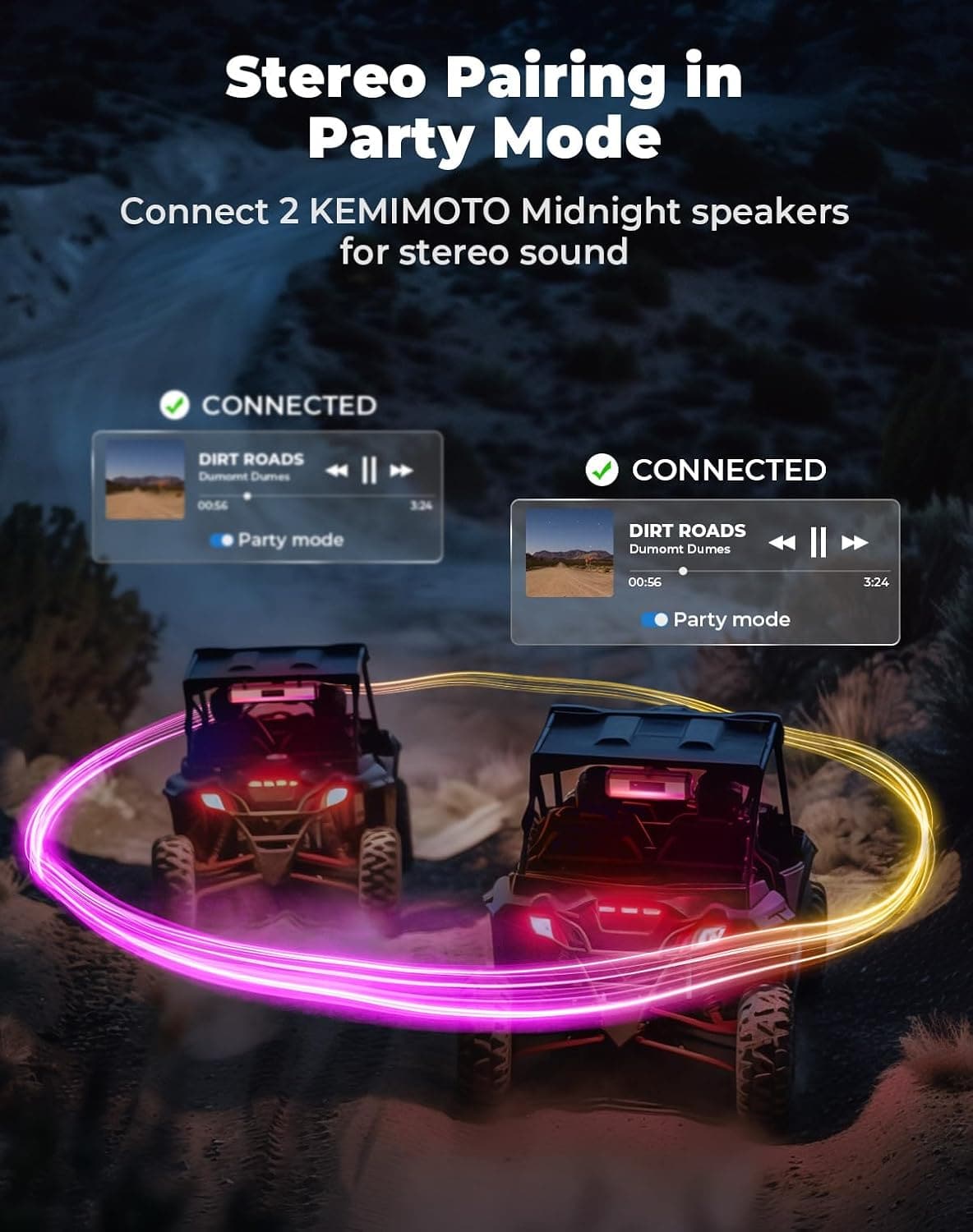 Photo of KEMIMOTO Midnight S40 16" Aluminum RGB Bluetooth Soundbar Silver by Kemimoto - Premium for UTVs / Side by Sides