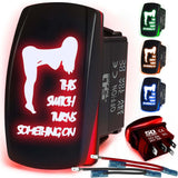 Waterproof Funny Rocker Switch - 12V ON/Off, LED Backlit with Custom Etched Design | R1 Industries