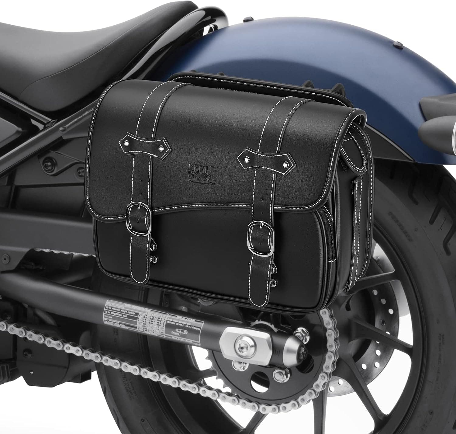 Photo of Motorcycle Leather Saddlebag for Rebel 250,300,500 by Kemimoto - Premium for UTVs / Side by Sides