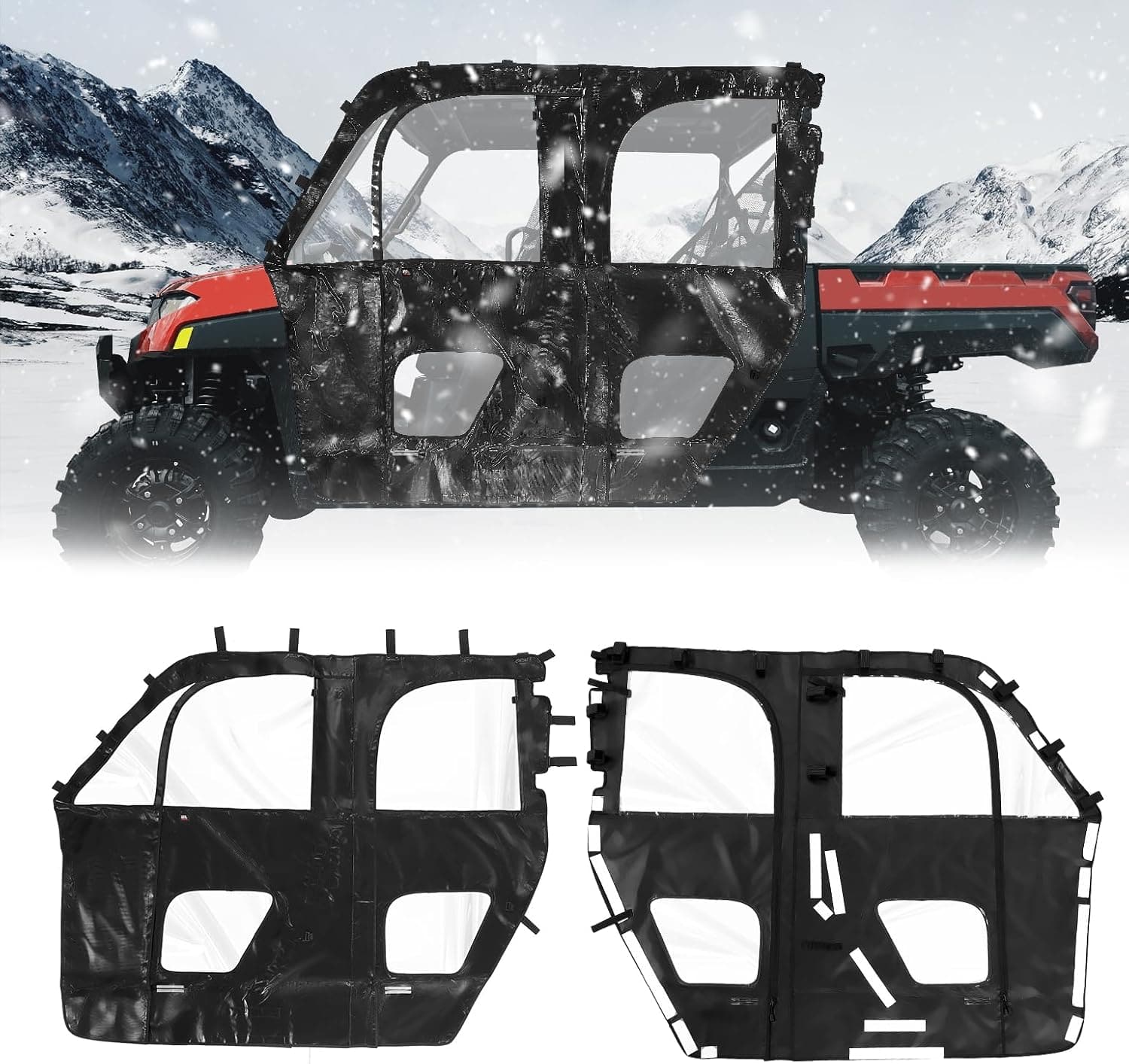 Photo of UTV Cab Enclosure for Polaris Ranger XP 1000 Crew 2019-2024 by Kemimoto - Premium for UTVs / Side by Sides