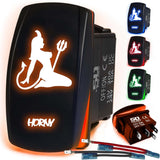 Waterproof Funny Rocker Switch - 12V ON/Off, LED Backlit with Custom Etched Design | R1 Industries
