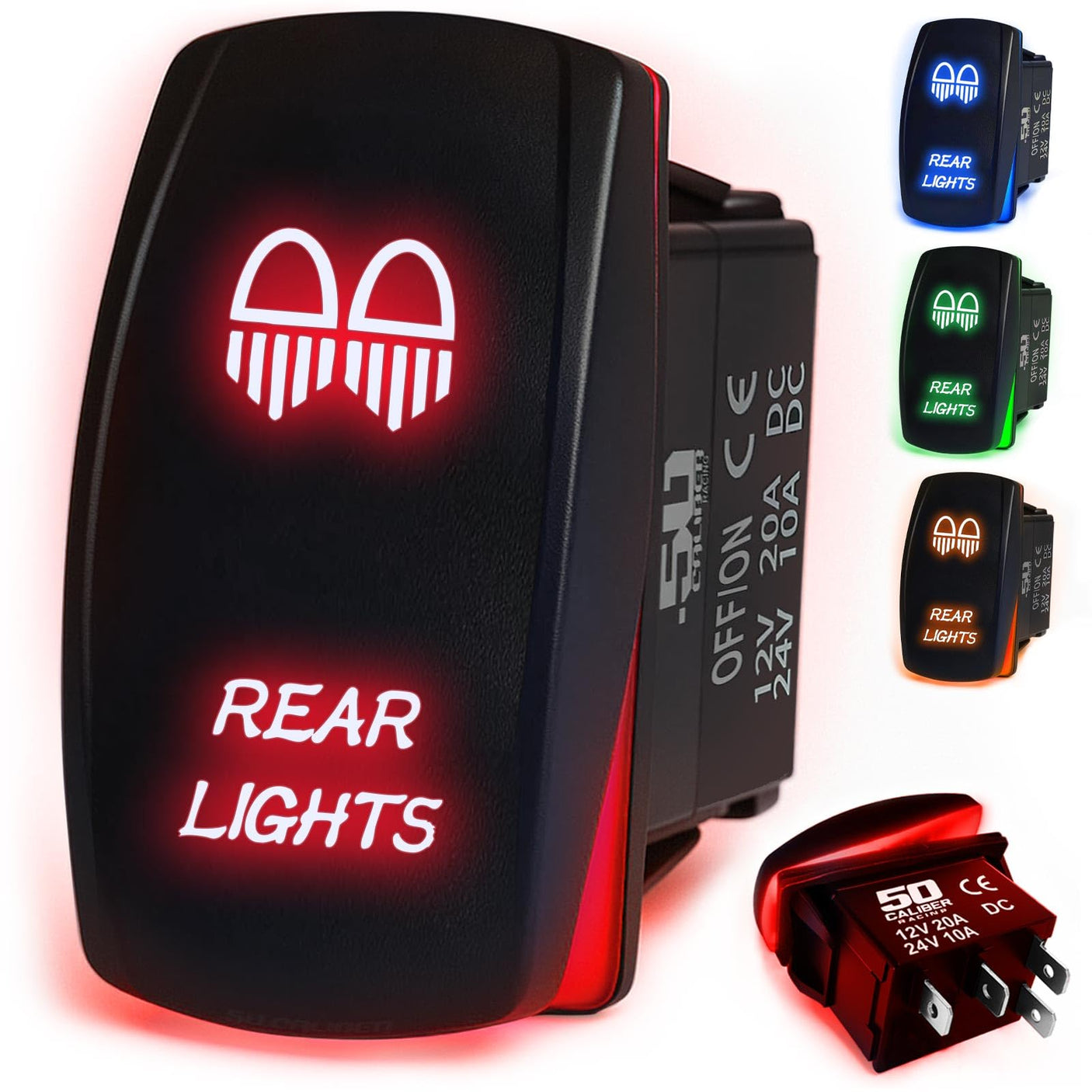 Waterproof Funny Rocker Switch - 12V ON/Off, LED Backlit with Custom Etched Design | R1 Industries
