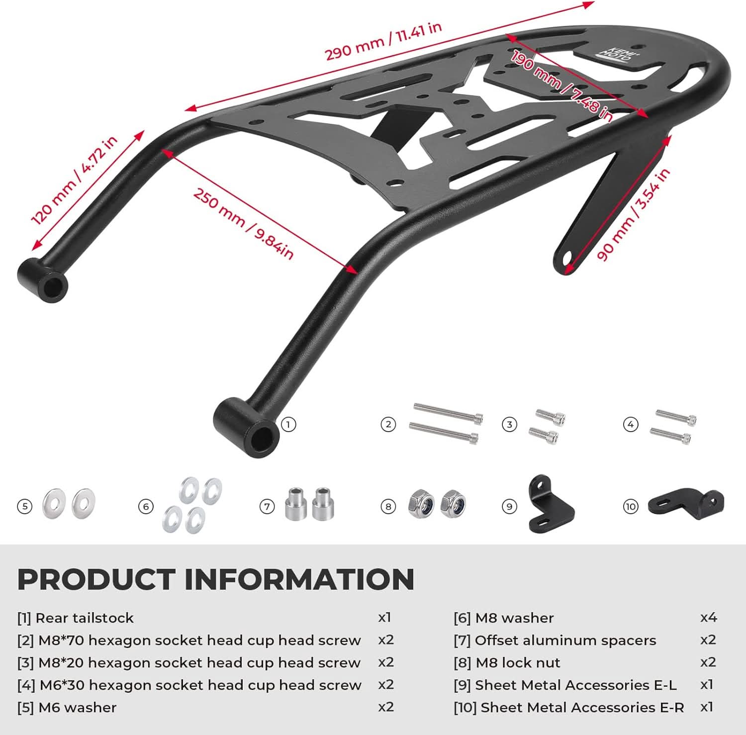 Photo of Rear Rack Luggage Rack for CRF450L CRF450RL by Kemimoto - Premium for UTVs / Side by Sides