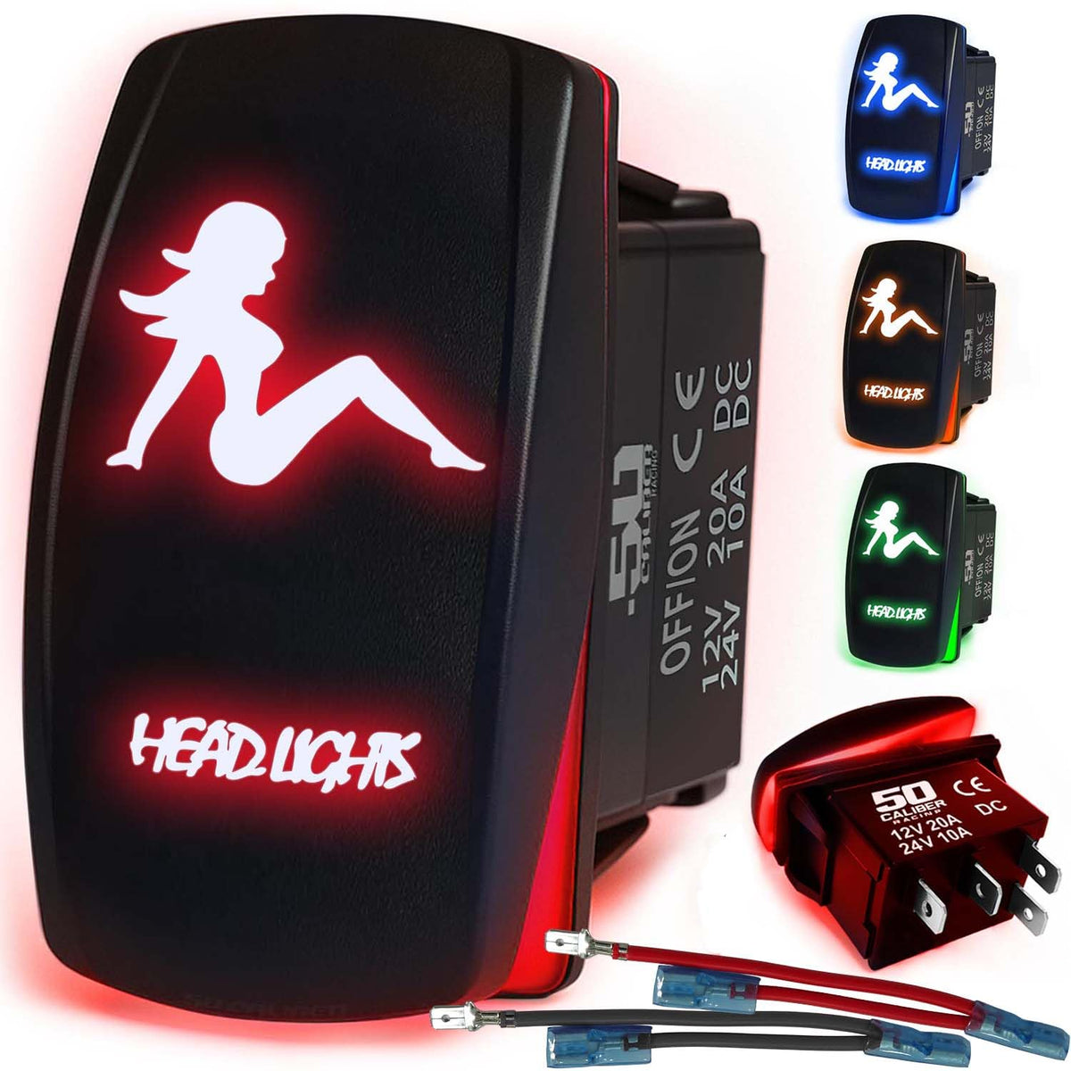 Waterproof Funny Rocker Switch - 12V ON/Off, LED Backlit with Custom Etched Design | R1 Industries