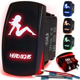 Waterproof Funny Rocker Switch - 12V ON/Off, LED Backlit with Custom Etched Design | R1 Industries