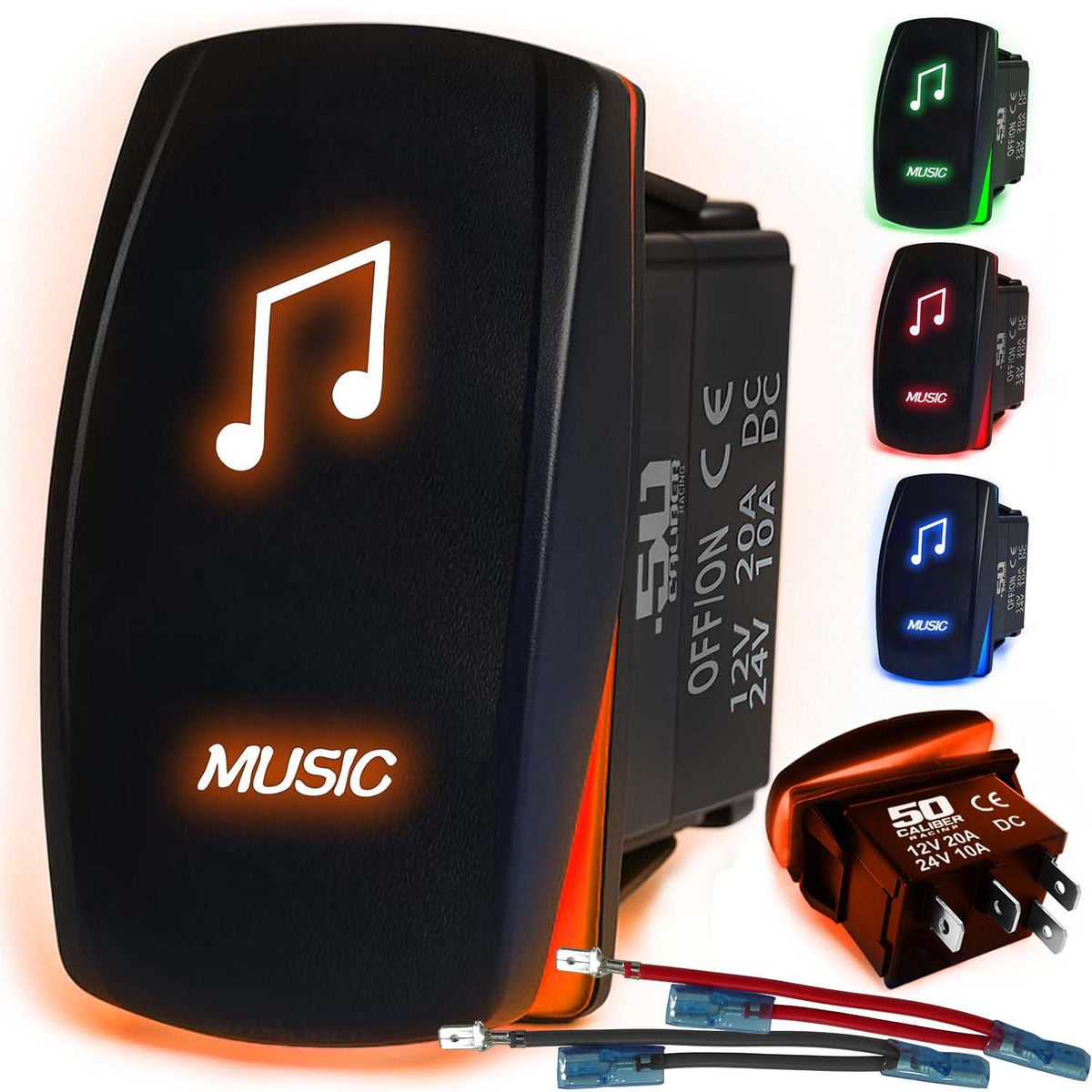 Waterproof Funny Rocker Switch - 12V ON/Off, LED Backlit with Custom Etched Design | R1 Industries