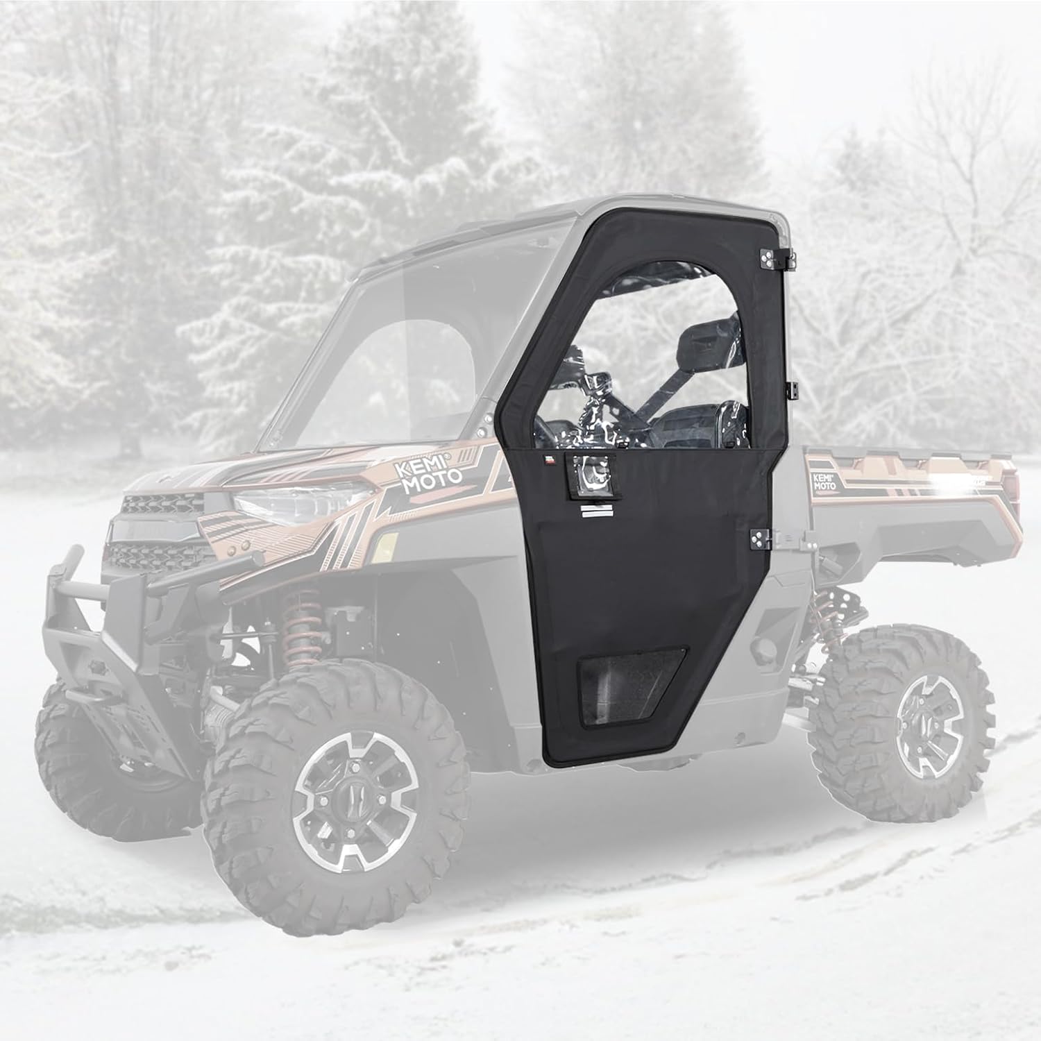 Photo of Upper Doors with Steel Frame for Polaris Ranger 1000/ XP 1000 2020-2025 by Kemimoto - Premium for UTVs / Side by Sides