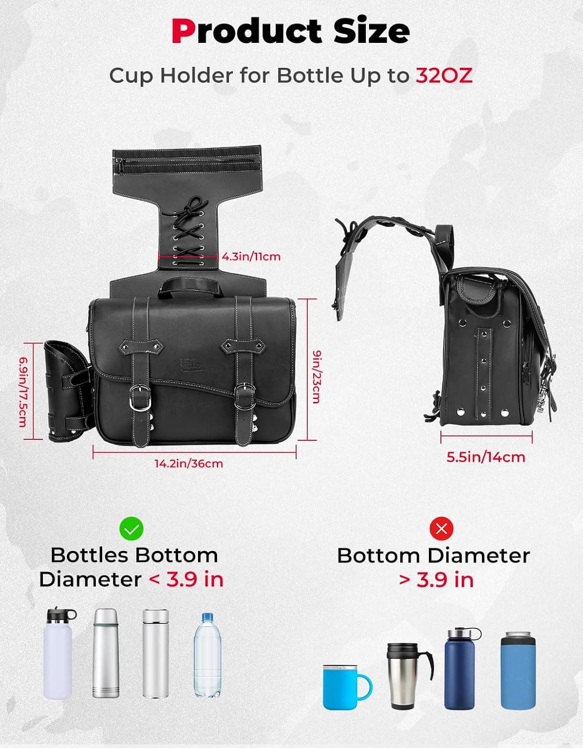Photo of Motorcycle Saddle Bags for Sportster, Softail, Dyna, Road King, V-star, and Shadow by Kemimoto - Premium for UTVs / Side by Sides