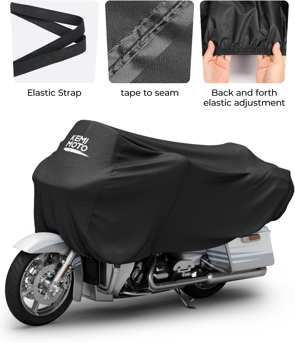 Photo of Motorcycle Cover Half Cover for Touring Models Road King Street Glide Road Glide by Kemimoto - Premium for UTVs / Side by Sides