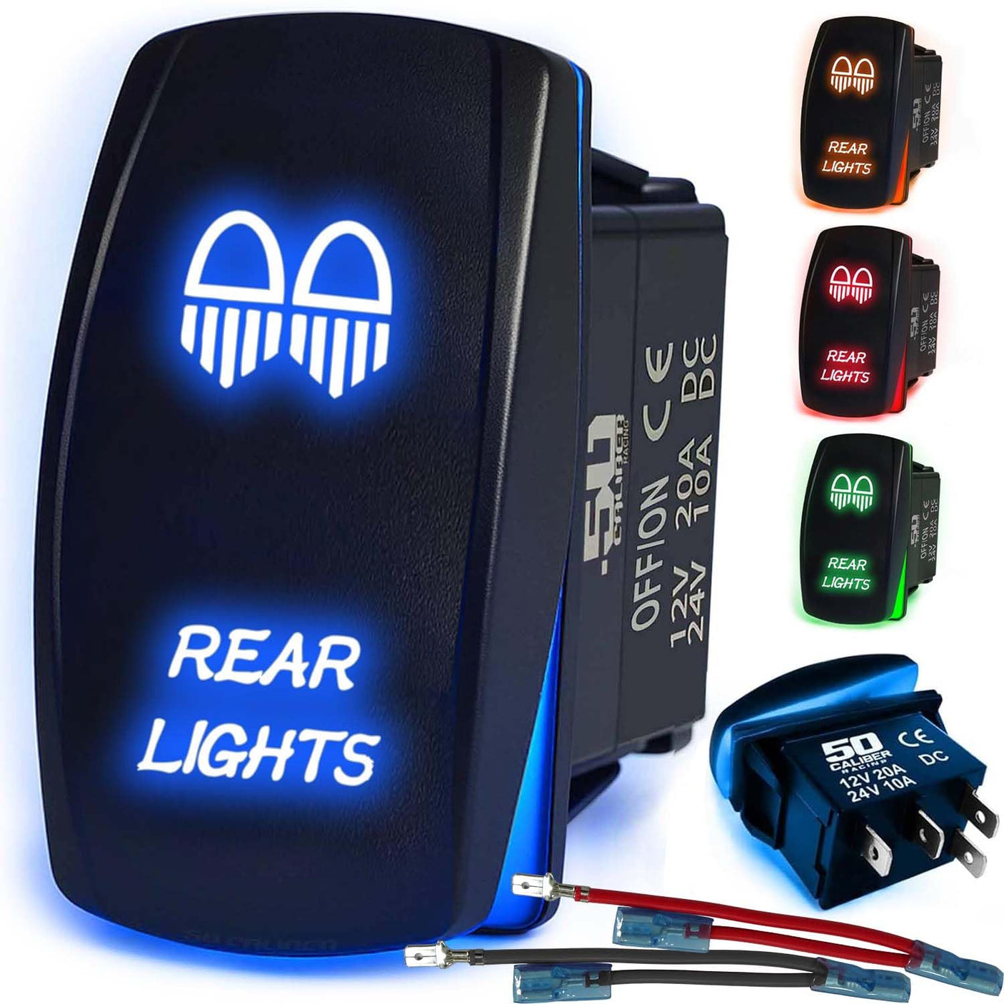 Waterproof Funny Rocker Switch - 12V ON/Off, LED Backlit with Custom Etched Design | R1 Industries