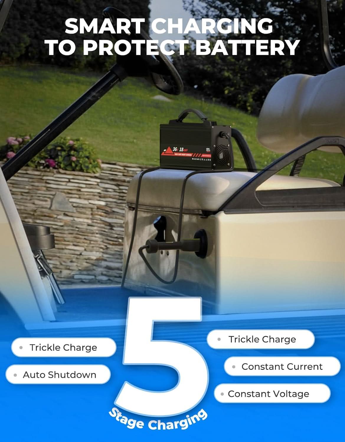 Photo of KEMIMOTO 36V Golf Cart Battery Charger by Kemimoto - Premium for UTVs / Side by Sides