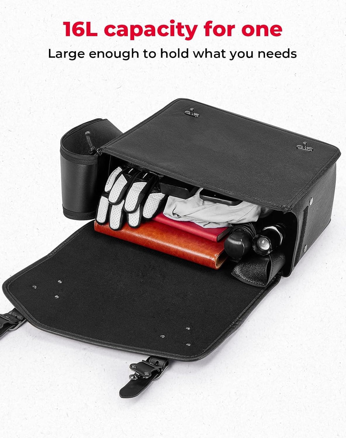 Photo of 24L Saddlebags PU Leather Side Bags for Sportster Softail Dyna by Kemimoto - Premium for UTVs / Side by Sides