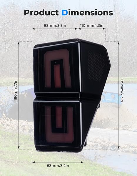 Photo of Upgraded Tail Lights for Polaris Ranger 1000 XP/Crew 2018-2024 by Kemimoto - Premium for UTVs / Side by Sides