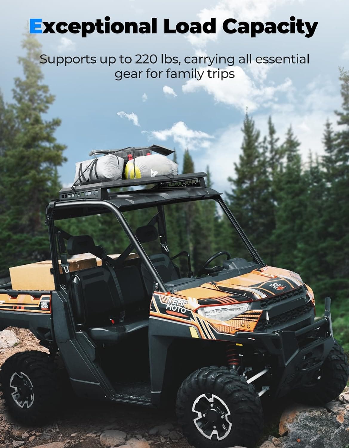 Photo of Roof Rack for Polaris Ranger XP 1000/ Ranger 1000 (2-Seat) by Kemimoto - Premium for UTVs / Side by Sides