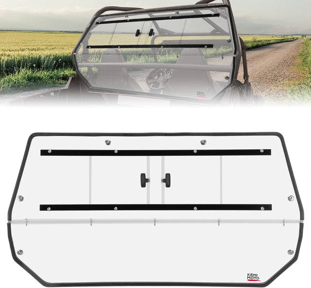 Photo of Full Rear Windshield with Sliding Window for Polaris RZR 570/Trail 570/800 by Kemimoto - Premium for UTVs / Side by Sides