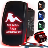 Waterproof Funny Rocker Switch - 12V ON/Off, LED Backlit with Custom Etched Design | R1 Industries