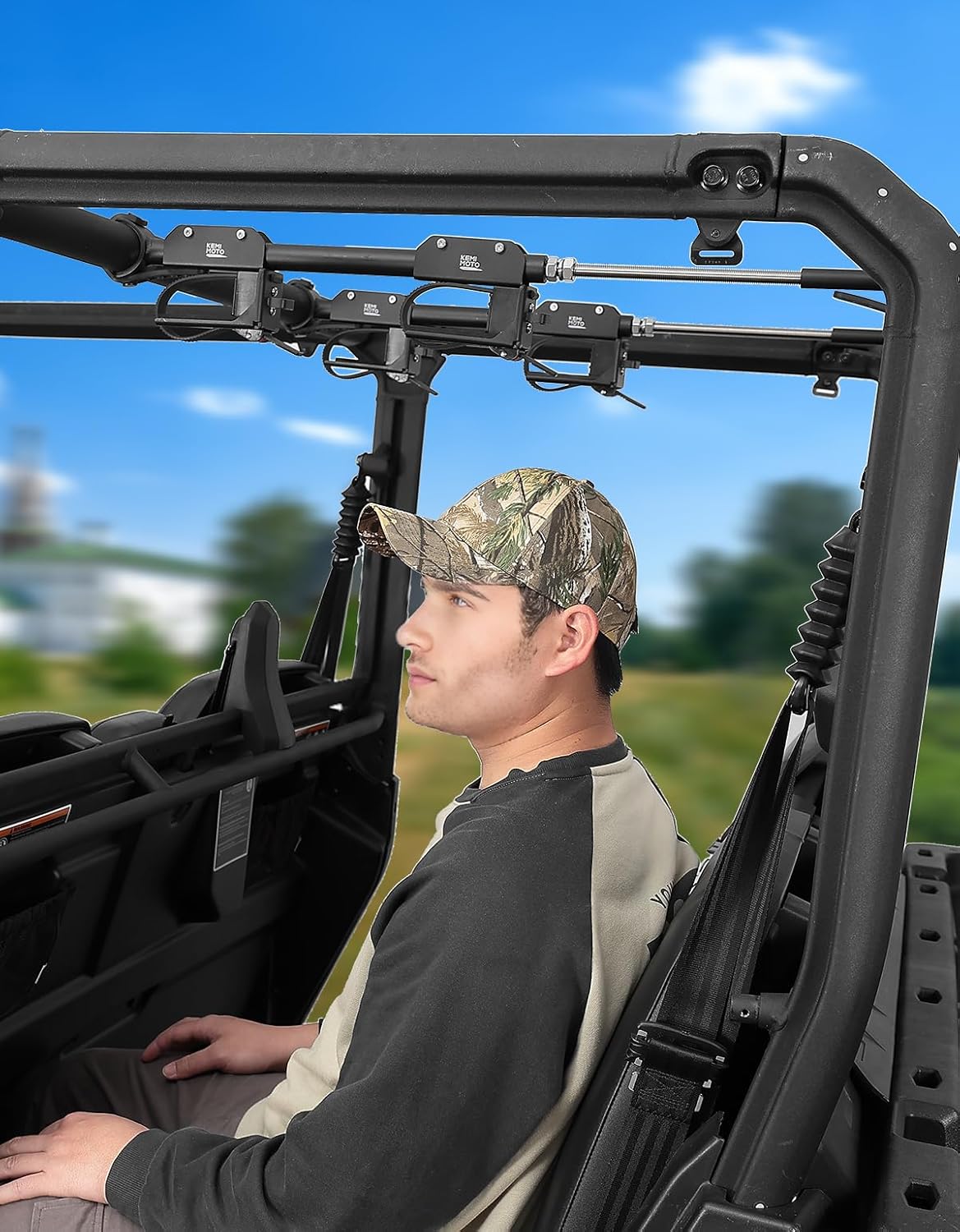 Photo of UTV Overhead Hunting Tool Holder Rack for Polaris Ranger by Kemimoto - Premium for UTVs / Side by Sides