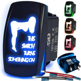 Waterproof Funny Rocker Switch - 12V ON/Off, LED Backlit with Custom Etched Design | R1 Industries