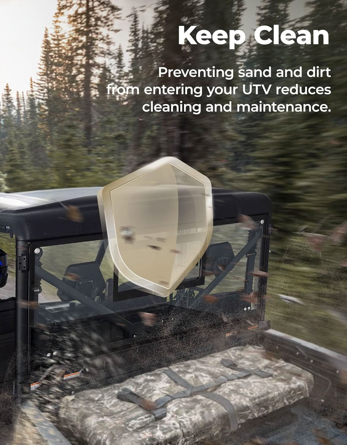 Photo of UTV Sliding Glass Rear Window For CFMOTO UFORCE 1000/1000 XL 2019-2025 by Kemimoto - Premium for UTVs / Side by Sides