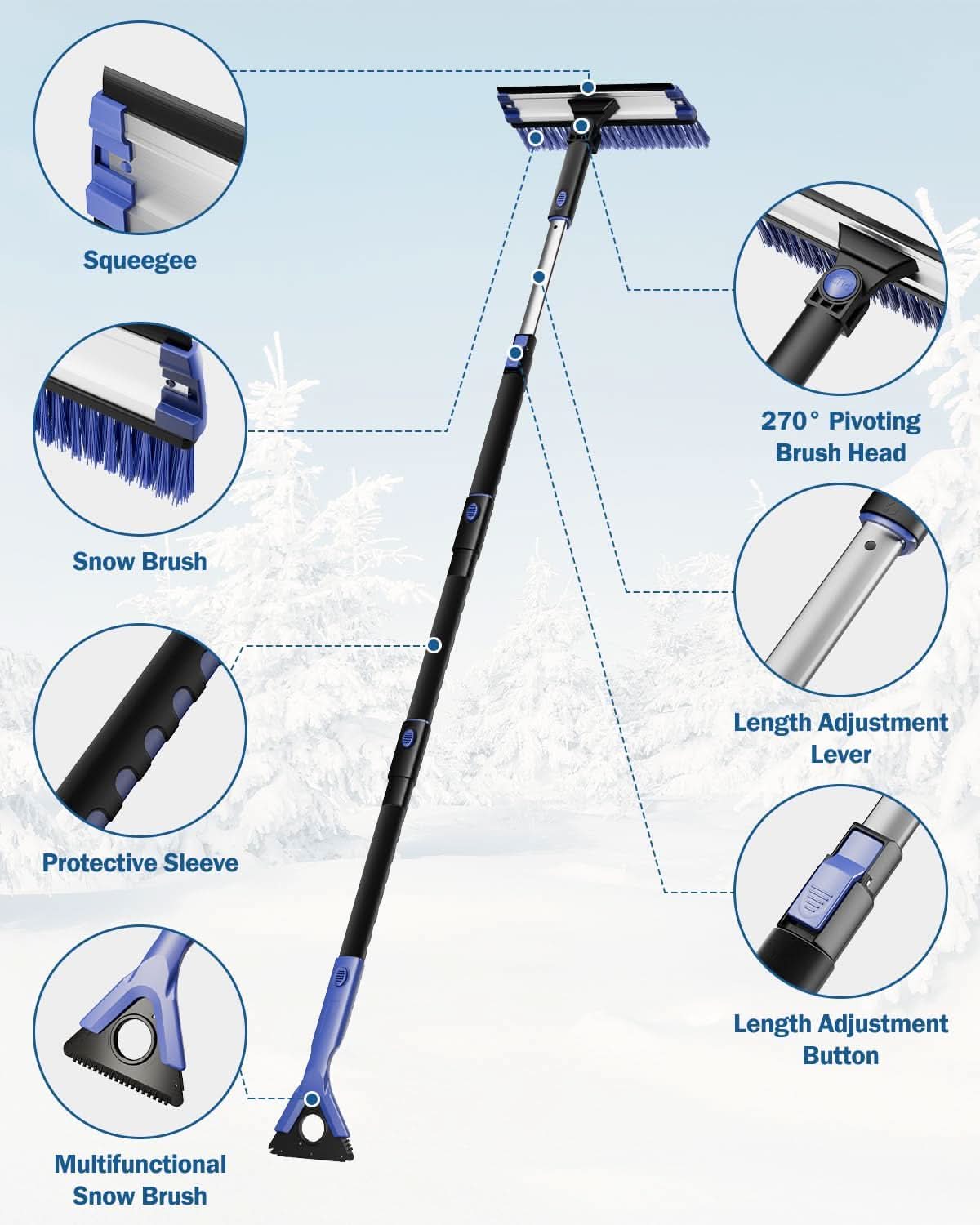 Photo of JOYTUTUS 47” Car Snow Brush by Kemimoto - Premium for UTVs / Side by Sides
