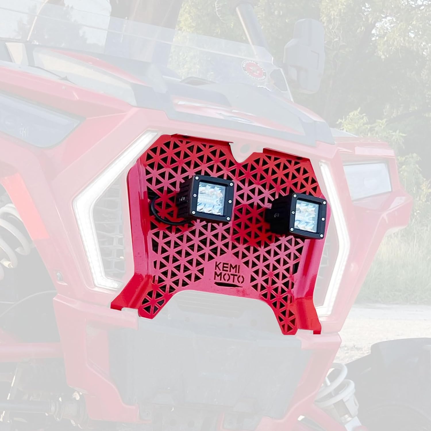 Photo of UTV Metal Front Grill Light for Polaris RZR XP 1000/Turbo by Kemimoto - Premium for UTVs / Side by Sides